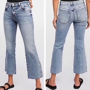 Free People Rita Flare Light Wash Crop Jean